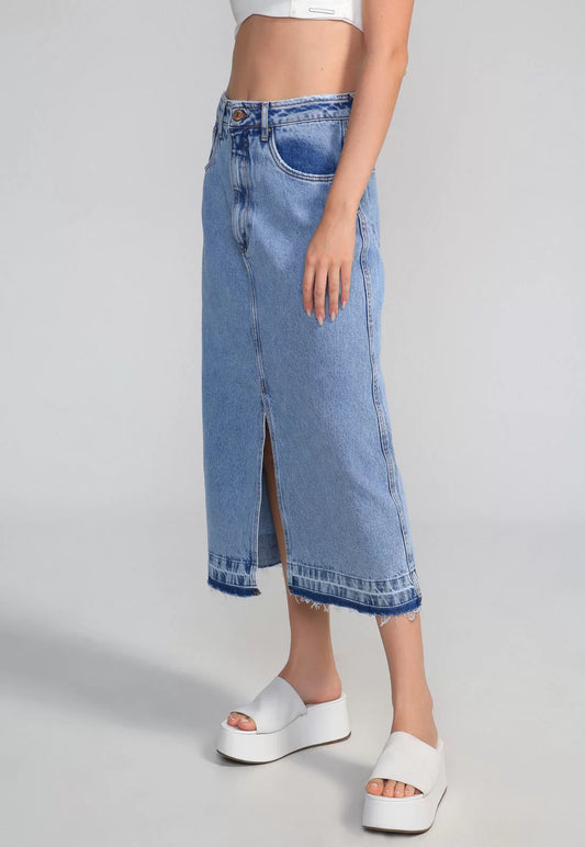 Saia Jeans Midi